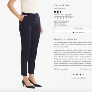 MM LaFleur Meija pants size 14, navy, new without